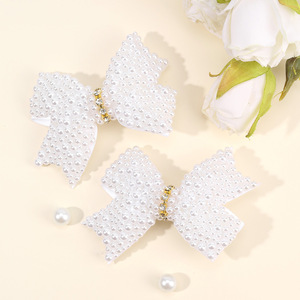 Jepit Rambut Pita Mutiara Berhias Kristal Buatan Tangan, Ikat Rambut Anak Perempuan Kawaii, Jepit Rambut Estetik, Penjepit Rambut Modis untuk Anak Perempuan - Product Image 5