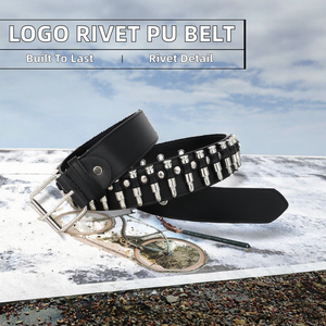 Ceinture en cuir PU durable pour femmes avec boucle en alliage et rivets décoratifs pour jeans et pantalons haut de gamme - Product Image 2