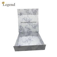 Boîte cadeau rigide pliable magnétique à motif marbré de luxe, emballage personnalisé en kit plat pour coffret cadeau cosmétique ou parfum