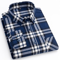 Chemise habillée décontractée à manches longues en popeline 100 % coton teint en fil respirante à carreaux pour homme, avec logo personnalisé, vente en gros
