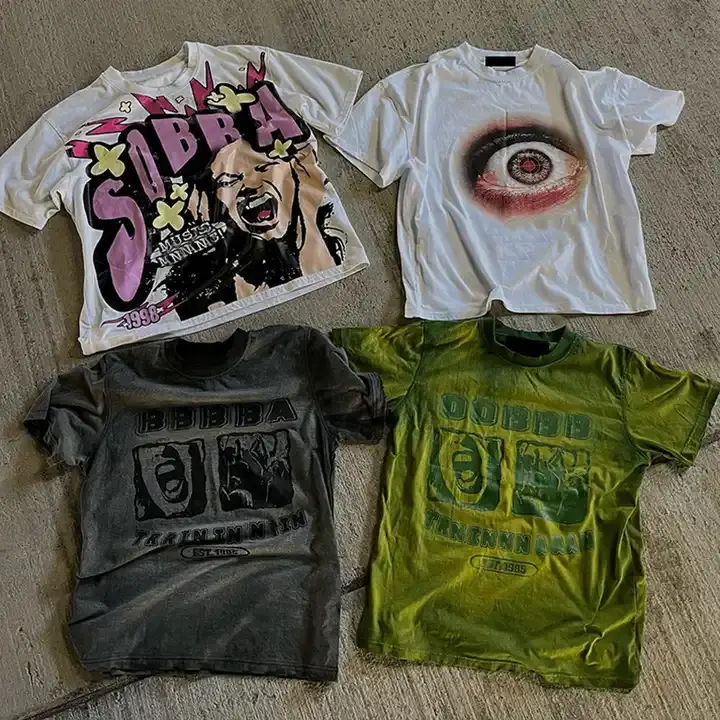 Streetwear kundenspezifisches Design-T-Shirt für 3d Puffdruck T-Shirts Kleidung Stein Vintage T-Shirt Herren kundenspezifisches Acid-Wash-T-Shirts