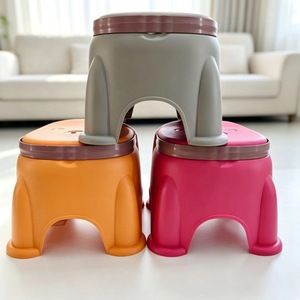 Lin Ze Plastic Square <b>Stool</b> 23.5x23x22Cm Thickened Non Slip Bathroom <b>Childrens</b> <b>Stool</b> - Product Image 1