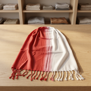 Chal de Pashmina de Viscosa con Rayas Anchas Degradadas Estilo Tradicional, Longitud Media, para Mujeres Adultas, Elegante y con Estilo para Primavera - Product Image 1