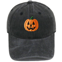 Gorra de Béisbol Unisex de 6 Paneles con Bordado de Calabaza Jack O'Lantern |   Vintage |   Sombreros Dat |   Regalos de Halloween |   Ropa de skate