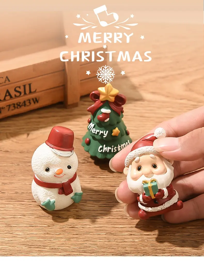 Hot Sale Nette Weihnachts geschenke Tier verzierungen Mini Santa Resin Weihnachts dekorationen für Souvenir