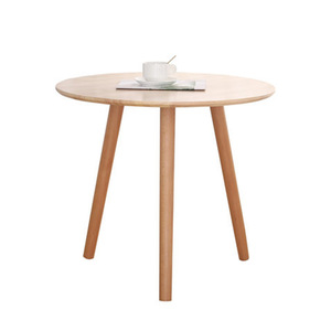 Solid Wood <b>Small</b> <b>Round</b> Coffee <b>Table</b> Natural Wood Color 60Cm Diameter Living Room Sofa <b>Side</b> <b>Table</b> Modern Minimalist Design - Product Image 5
