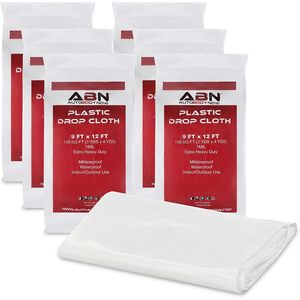 Lona de Plástico de 9 Pies x 12 Pies, Paquete de 6, Extra Resistente, Impermeable, para Uso en Interiores y Exteriores - Product Image 1