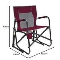 Fauteuil à bascule de camping confortable Freestyle, structure en acier robuste avec revêtement en poudre, pliable