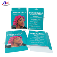 Boîte à Bonnets Personnalisée avec Logo Privé, Boîte en Satin pour Tresses, Boîte d'Emballage en Soie pour Durags, Boîte en Carton Pliable avec Fenêtre pour Présentation