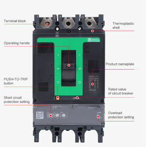 NSX 3P MCCB ngắt mạch sử dụng chung 50/60hz 3/4P chuyển đổi không khí với bảo vệ đúc trường hợp bộ phận ngắt mạch - Product Image 2