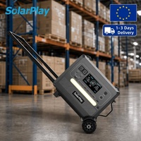 Générateur d'énergie solaire portable Solarplay Q2501 2400W/2160Wh avec onduleur à onde sinusoïdale pure et remorque, station d'alimentation hors réseau pour le camping