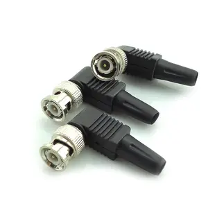 BNC Male Connector 90 degree right angle adapter for Coaxial RG59 Cable for CCTV video audio diy Security System