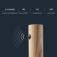 Veilleuse ABS avec détecteur de mouvement pour la décoration intérieure, lampe murale LED sans fil USB en bois, design moderne, magnétique pour armoire et placard
