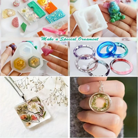 Kit de moules en silicone pour résine époxy, 284/384 pièces, réutilisables, antiadhésifs, pour bijoux, boucles d'oreilles, pendentifs, colliers