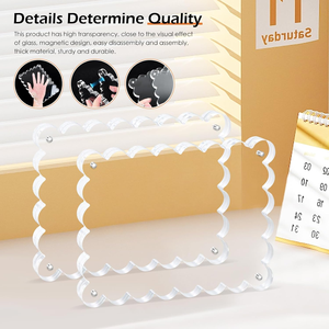 Cadre photo <span class=keywords><strong>en</strong></span> acrylique à bords ondulés, transparent, 4x6 pouces, pour la maison, le bureau et la décoration <span class=keywords><strong>de</strong></span> mariage - Product Image 5
