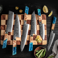 Ensemble de couteaux de cuisine de chef en acier Damas japonais de haute qualité à 67 couches