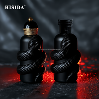Nouveau Creative Crimp Mat Noir Parfum Bouteille Vide 100ml 150ml Irrégulier De Luxe Unique Bouteille De Parfum En Verre avec Forme De Serpent
