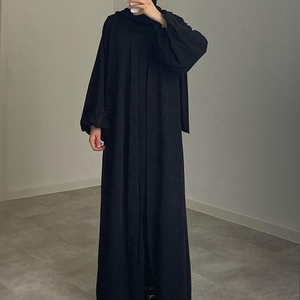 2 Delige Abaya Set Met Zakken Gratis Riem Dubai Nieuwe Bescheiden Nieuwste Islamitische Kleding Ademende Vrouwen Moslim Jurk - Product Image 3