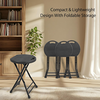 Tabouret de jardin pliable léger et portable avec trou de transport, structure métallique pliable, tabouret de patio extérieur, design gain de place