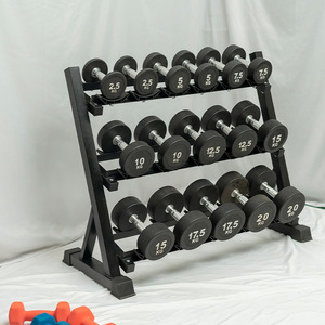 Support de Rangement Pliable en Métal pour Haltères et Kettlebells, Multifonctionnel, pour Salle de Sport à Domicile et Usage Commercial, Étagère de Gymnastique Noire Unisexe - Product Image 1
