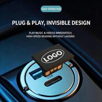 Clé USB 2.0 Type-C ultra-courte invisible pour voiture, format compact de poche, mini clé USB en plastique avec logo de voiture, vente en gros d'usine