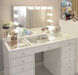 2024 Fast Delivery From Stock Bedroom Wood Furniture Vanity <strong>Dressing</strong> <strong>Table</strong> White Makeup Dresser <strong>With</strong> <strong>Mirror</strong> - Product Image 2