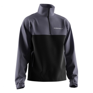 Veste pull pour homme avec fermeture éclair 1/3 et col montant, coupe ajustée pour la gym, la course et les vêtements de loisirs - Product Image 4