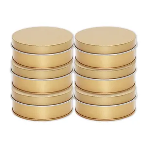 Wholesale 2oz 4oz 6oz 8oz Empty Round Christmas Cookie Tins Metal Tin Cans For Cake