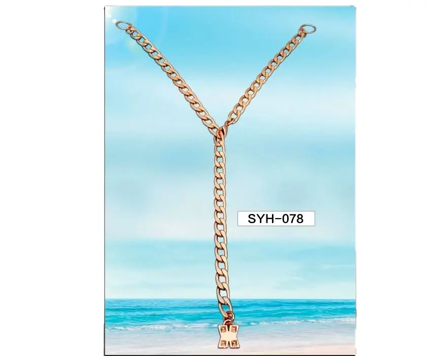 Y chain copper aluminium hardware metal chain with charms