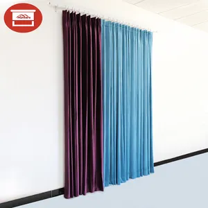 Cortinas retardadoras de chama personalizadas, cortinas de teatro de veludo motorizadas