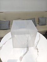 Boîte à gâteau aseptique transparente en PET carrée de 6 pouces avec enveloppe latérale et couvercle et plateau de base blanc Emballage alimentaire écologique recyclable