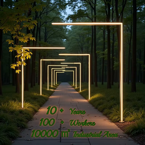 เสาไฟถนนแบบแถบ LED อลูมิเนียม ใช้พลังงานไฟฟ้ากระแสตรง/แบตเตอรี่ พร้อมฝาครอบสำหรับสวน สำหรับให้แสงสว่างบนถนน - Product Image 1