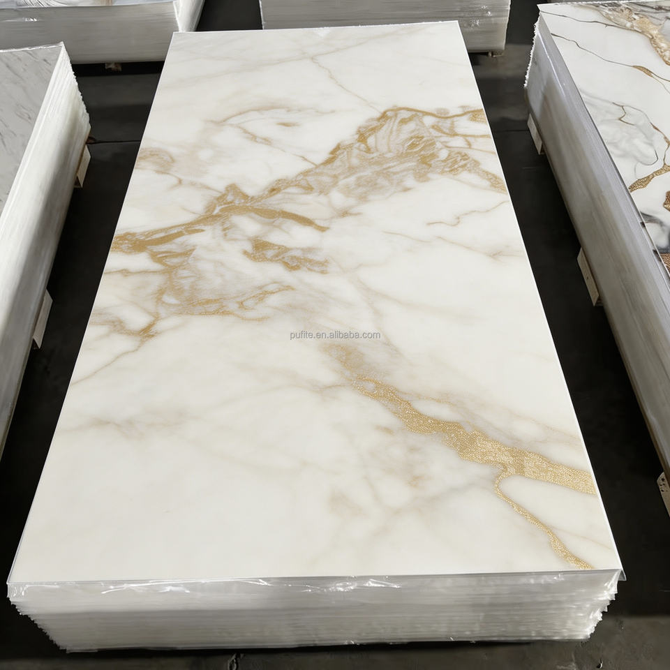 PVC UV Marble Wall Panel High Gloss Waterproof Fireproof Modern ...