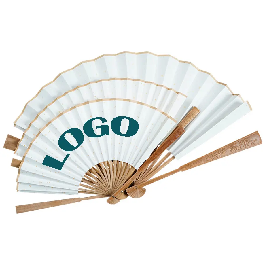 Personalized folding hand fan promotional gift giveaway custom chinese paper hand fan