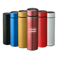 Bouteille d'Eau Intelligente Isotherme en Acier Inoxydable avec Écran Tactile, Mug de Voyage Portable, Thermos à Café Sous Vide, Vaisselle pour Boissons Nomade