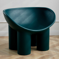 Chaise de salon de style moderne minimaliste, chaise en plastique avec accoudoirs, pieds en forme d'éléphant, chaise ronde à bascule, design de salon