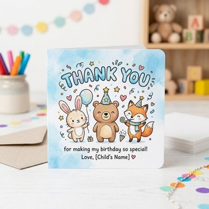 Tarjetas <span class=keywords><strong>de</strong></span> Agradecimiento con Personajes <span class=keywords><strong>de</strong></span> Animales para Niños, Diseño <span class=keywords><strong>de</strong></span> Conejito y Oso <span class=keywords><strong>de</strong></span> Dibujos Animados, Logotipo Personalizado al por Mayor, Recuerdo <span class=keywords><strong>de</strong></span> Fiesta <span class=keywords><strong>de</strong></span> Cumpleaños, OEM ODM - Product Image 1