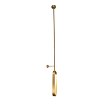 Lampe suspendue LED moderne et luxueuse en laiton, petite, pour chevet de chambre, en fer et acrylique, à ligne longue