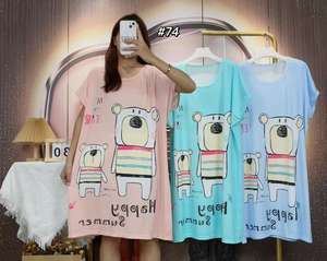 Fabricants en gros ODM Nouveaux modèles printemps-été Grande taille <span class=keywords><strong>D</strong></span>écontracté <span class=keywords><strong>Tricot</strong></span>é Respirant Séchage rapide Imprimé dessin animé Fibre de lait - Product Image 4