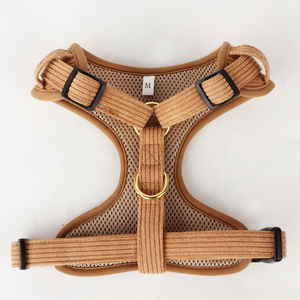 Arnés de Perro de Terciopelo Transpirable y Ajustable, Sin Tirones, Sensación Suave de Terciopelo, Proveedor de Productos para Mascotas, Arnés de Perro de Pana con Logotipo de Goma Personalizado - Product Image 3