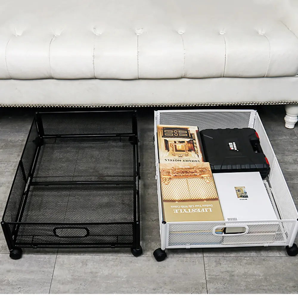 Wholesale Foldable Metal Stackable Storage Drawer Organizer Bins Box Under Bed Storage