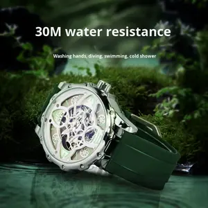 Montre tendance à grand cadran étanche entièrement automatique pour hommes avec nouveau design de personnalité creux mécanique à personnaliser OEM ODM - Product Image 2