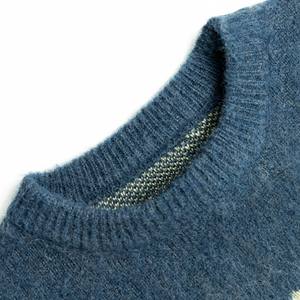 AiNear venta al por mayor logotipo personalizado diseño Oem & Odm manga larga cuello redondo Color sólido letra hombres Mohair suéter de punto - Product Image 2