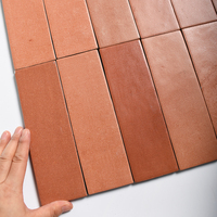 Carreaux de céramique mats faits à la main 61,5x188,5mm, carreaux muraux en terre cuite rouge antique pour murs de fond, salons, hôtels, comptoirs de bar