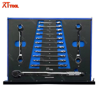 Armoire à outils à roulettes RT TOOL avec 7 tiroirs, jeu de tournevis et de douilles, coffre à tiroirs en métal