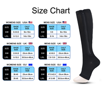 CMAX OEM Vente en gros Logo personnalisé Chaussettes de sport respirantes à fermeture éclair Chaussettes de compression élastiques Chaussettes longues pour mollets