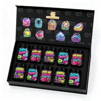 Bocaux en verre ronds à dégradé de couleurs, anti-ouverture enfant, avec couvercle en plastique, écologiques, anti-odeur, pour le stockage du chocolat (1oz, 2oz, 3oz, 4oz)