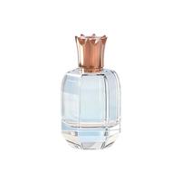 Flacon de parfum carré électroplaqué de luxe 100 ml, bouchon en zamac couronné, flacon en verre vide avec impression sérigraphique pour huile parfumée