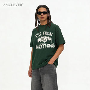 T-shirt en coton lourd 310G "Est." T-shirt personnalisé pour homme, style streetwear oversize, avec impression en relief, de la collection From <span class=keywords><strong>Nothing</strong></span> Tech Pack Support - Product Image 4