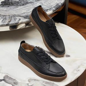 Nuevas zapatillas blancas retro de cuero de grano de primera calidad con cordones y relieve, antideslizantes, estilo británico, para primavera/verano. - Product Image 4